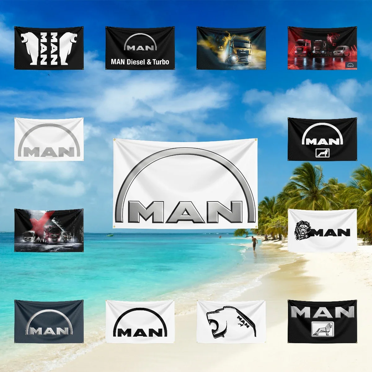 M-M-a-n car Flag For Auto Shop Garage Oil Station campaign Club background decoration Car Lovers pennant
