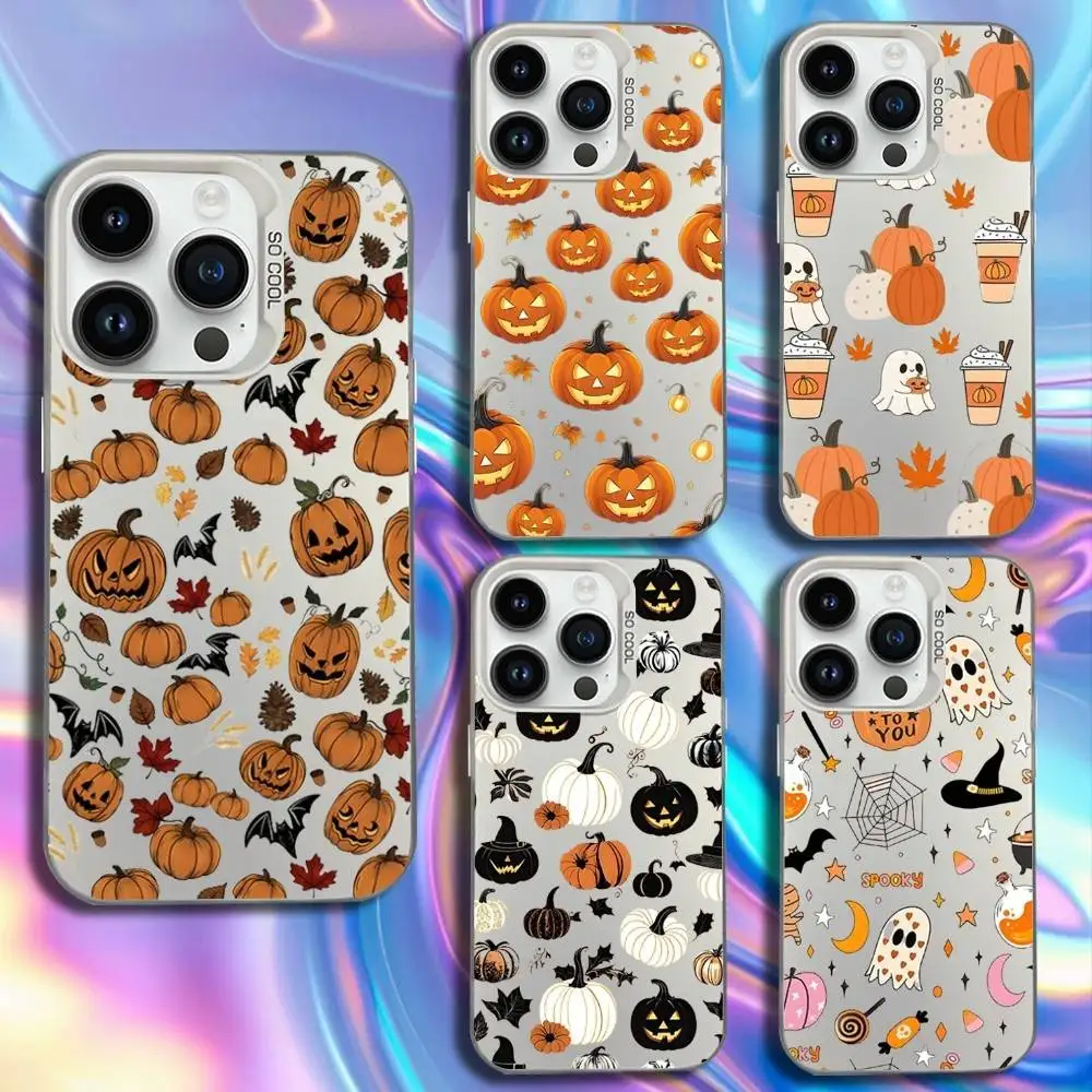 

Halloween Cute Pumpkin Skull Phone Case For iPhone 17,16,15,14,13,12,11,Mini,Pro,SE,MAX White Matte Shockproof Cover