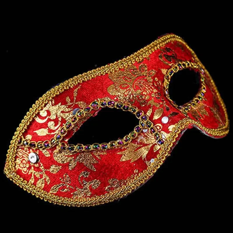 Lot de 2 masques de carnaval à paillettes - Demi-masque facial à paillettes - Masque de mascarade