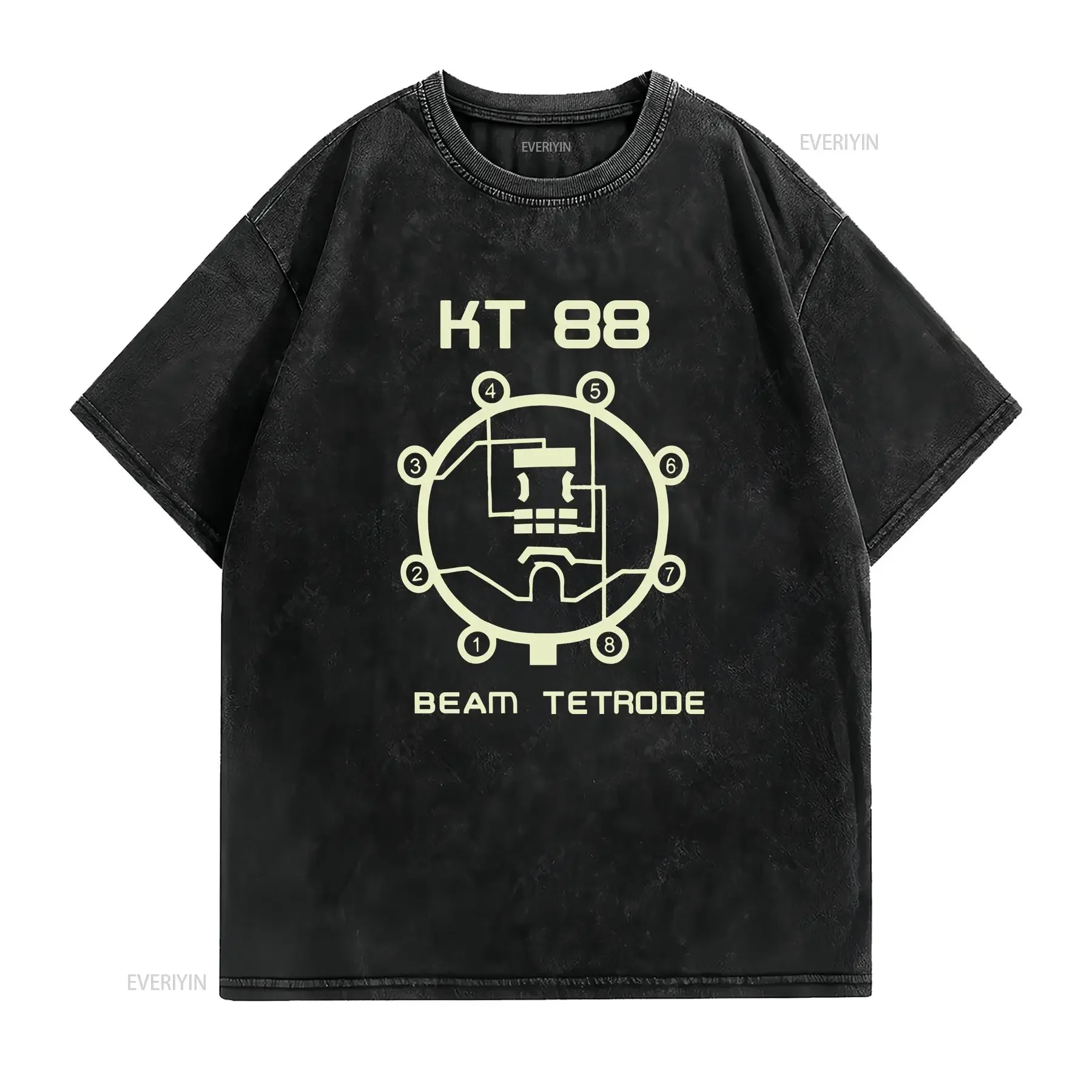 KT88 Vacuum Tube SHIRT Large Beam Tetrode Hifi Audiophile Amp Guitar KT 88 vintage Washed designer clothes Breathable vintage