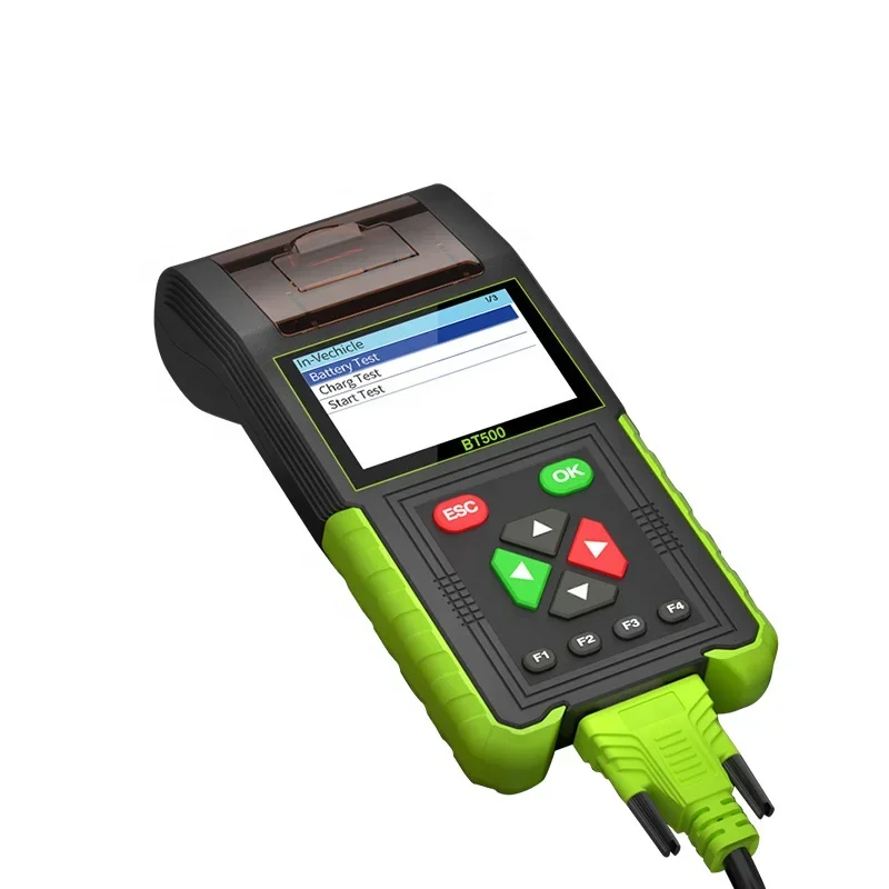 TopDiag BT500 Car Battery Tester With printer 12V 24V 20-2000 CCA Battery System Detect Auto Battery Analyzer