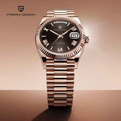 PAGANI DESIGN DD36 Men's Watches Rose Gold Luxury Mechanical Watch For Men Automatic Wristwatch Sapphire Clock Gift Reloj Hombre