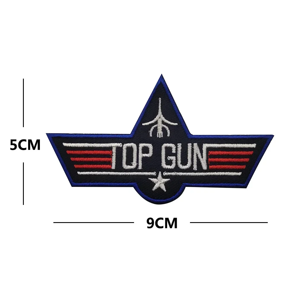 TOP GUN Aircraft Embroidery Patches Hook&Loop Outdoor Equipment Tactical Emblem Patch Morale Badge for Clothes Backpack Applique