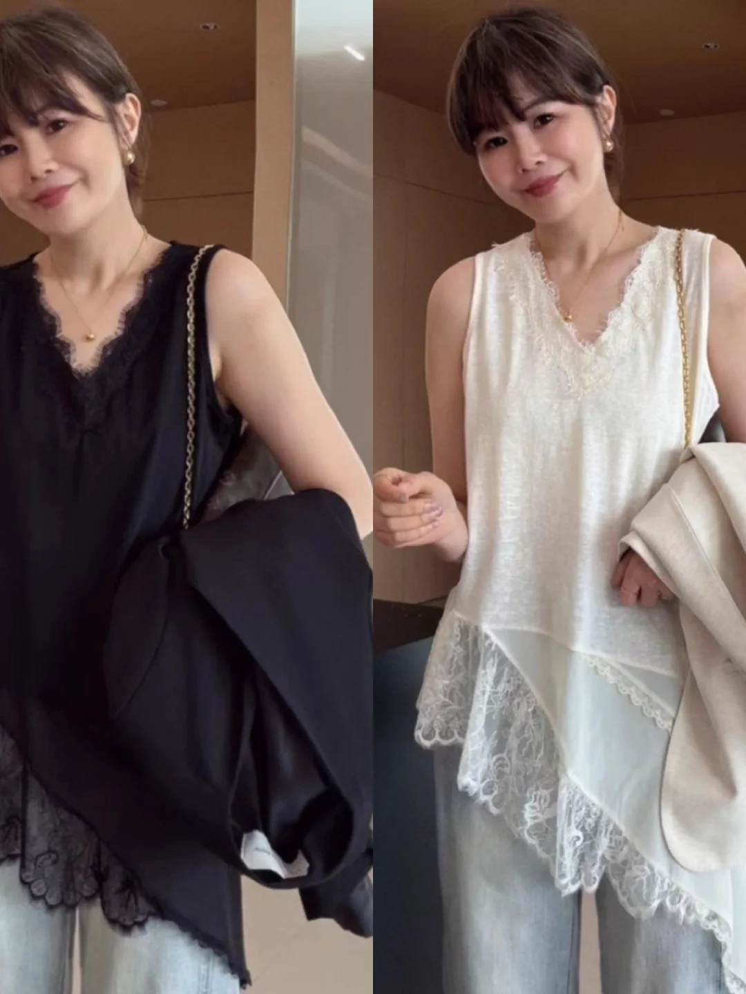 plus Size Summer Korean Style Lace Splice V-Neck Sleeveless Women's Vest 300 Pounds Fat MM New Elegant Layered Top