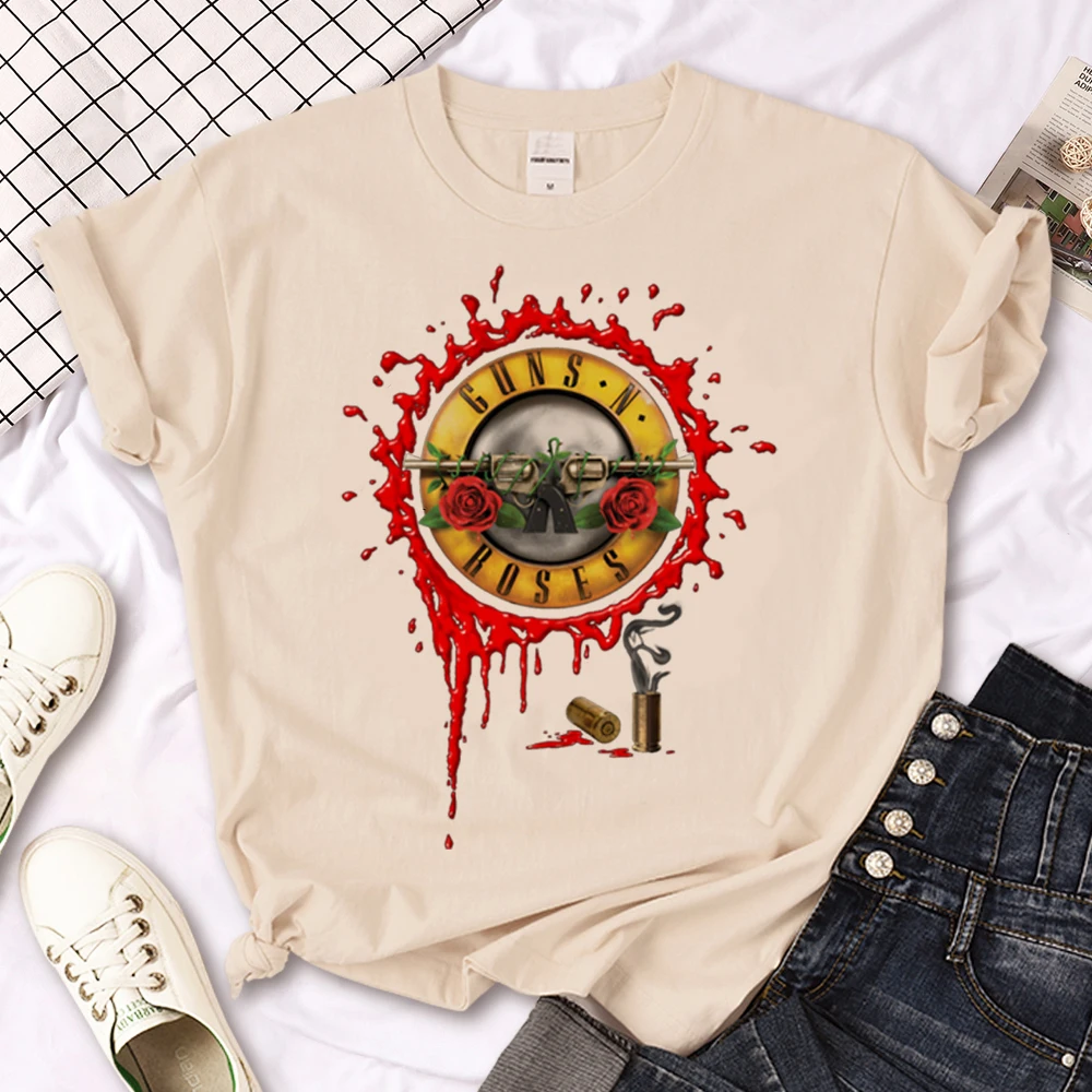 Guns n Roses t-shirts women Japanese streetwear t-shirts girl comic designer funny clothes