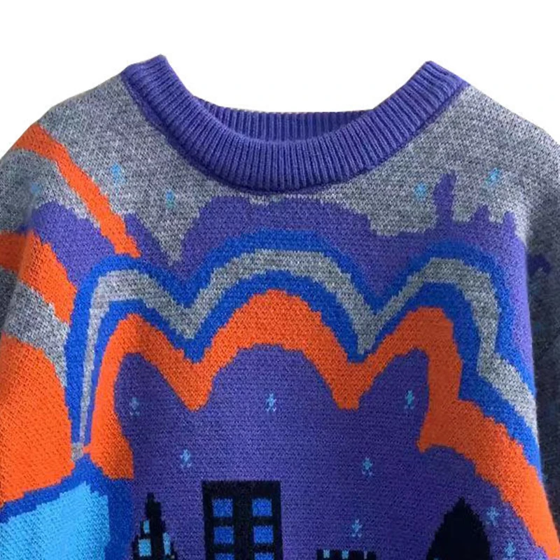 New Autumn Winter Knitted Sweater Children\'s Clothing Boys Modern Building Thicken Sweaters Fashion Girls Pullovers Knitwear