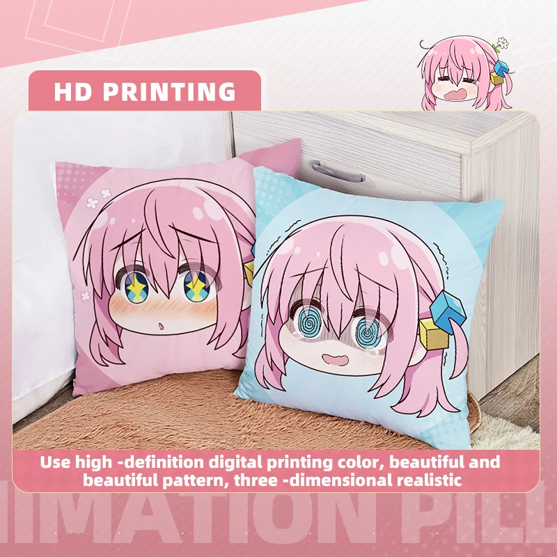 Anime Decorative Pillow Case Bocchi the rock Cushion Cover Ijichi Nijika Chair Sofa Rectangular 45x45 Pillowcase