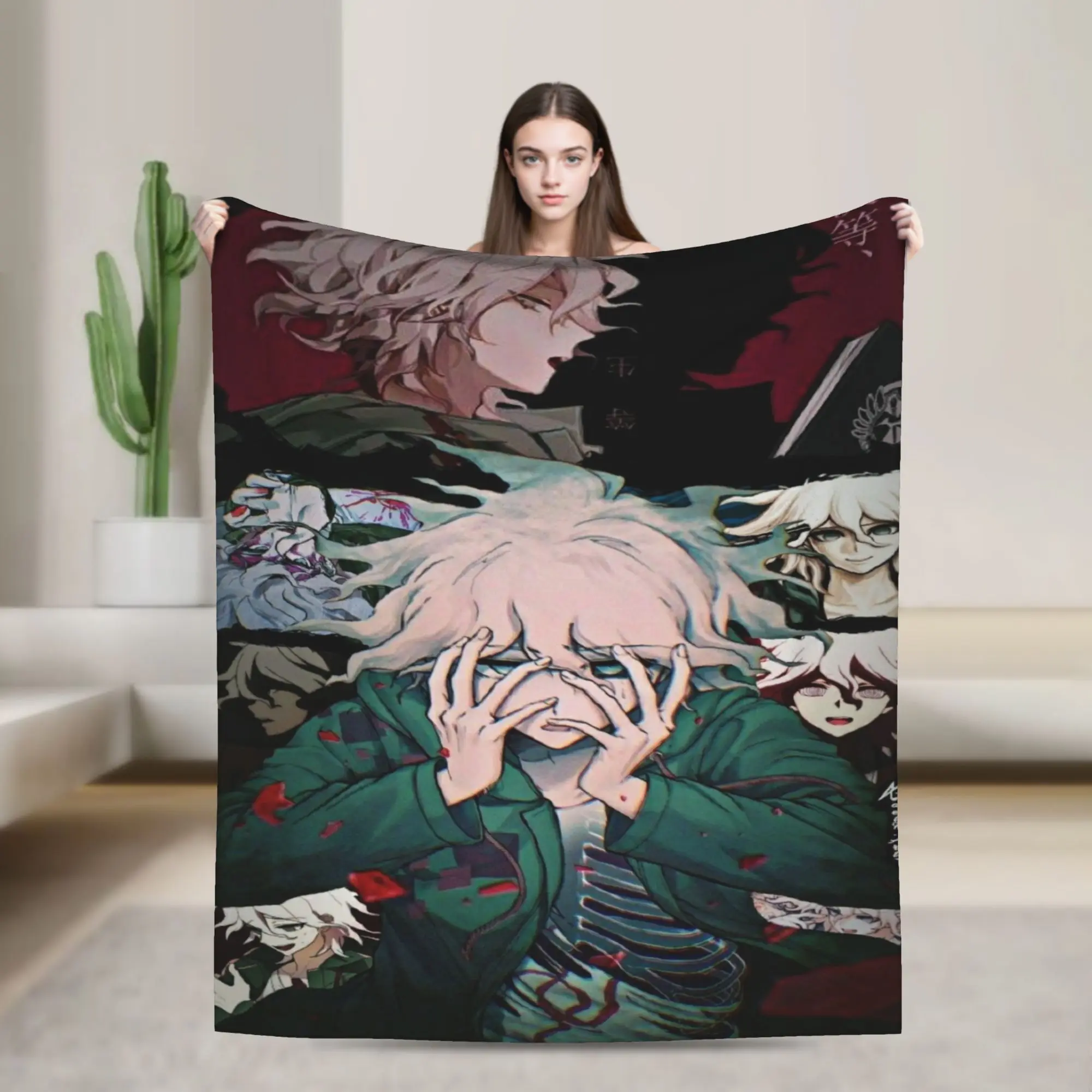 Y2K Nagito Komaeda The Ultimate Blanket Soft Velvet  Relax Throw Blanket Machine Washable