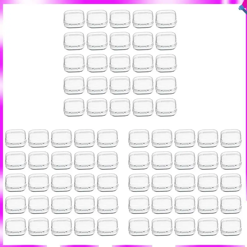 N96R 90 Packs Clear Small Plastic Containers Transparent Storage Box With Hinged Lid For Small Items (1.7X1.7X0.79Inch)