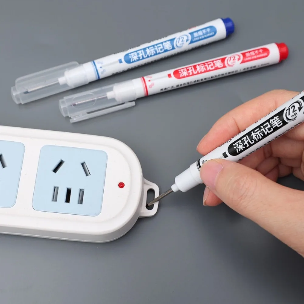 ปากการะบายสีกราฟฟิตีหัวยาวสำหรับเขียนลื่นทนทานปากกาอเนกประสงค์แบบเจาะรูแบบใหม่