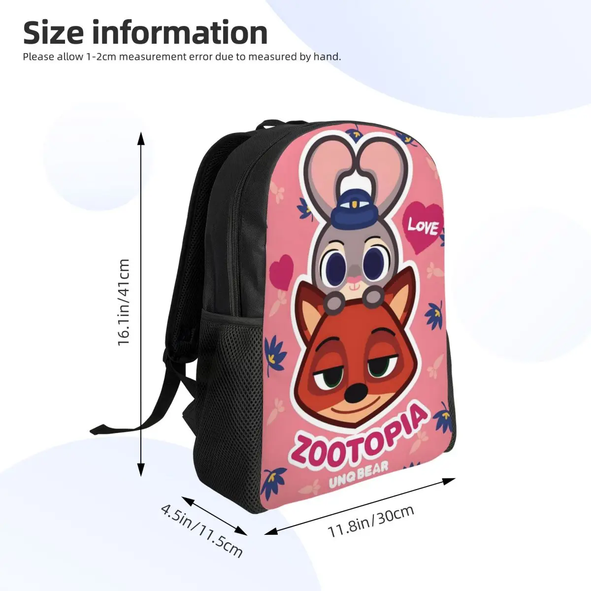 Custom 3D Print Zootopia Nick Fox Backpack Girls Cute Cartoon School College Travel Bags Women Men Bookbag Fits 15 Inch Laptop