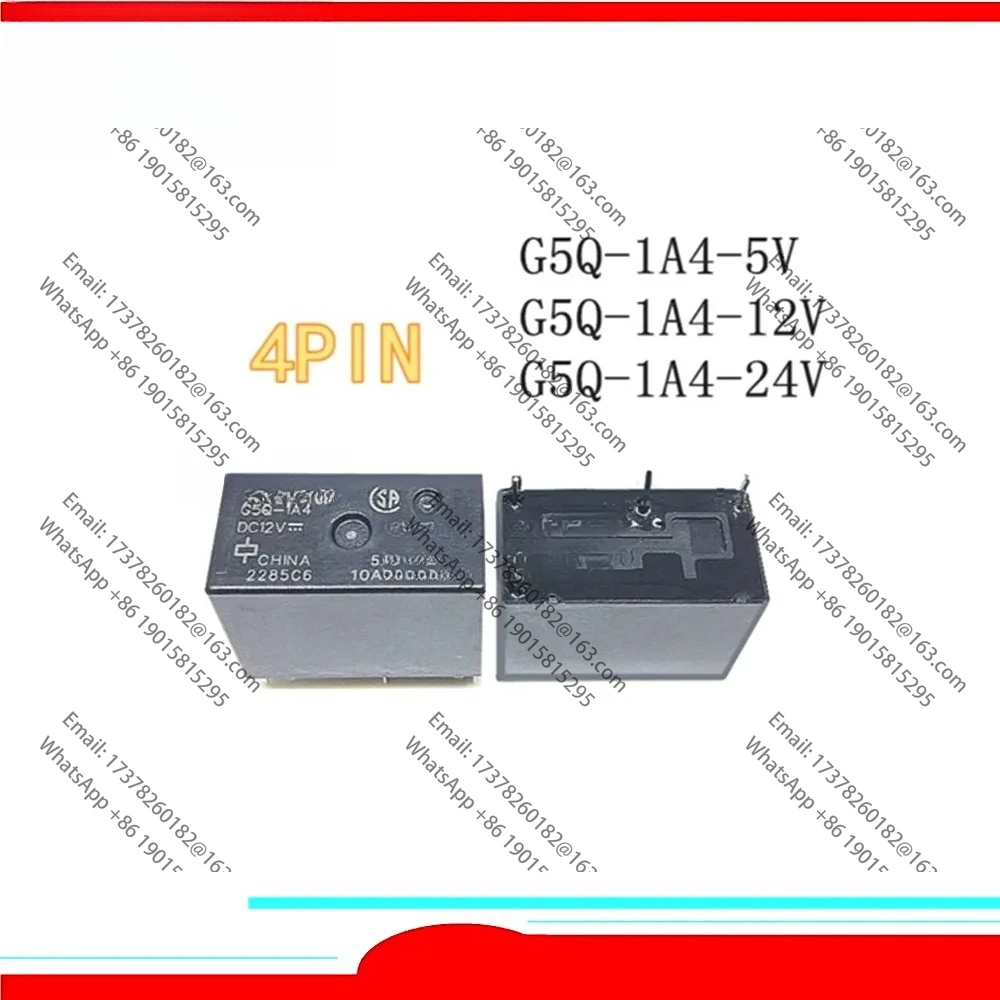 

10pcs/lot New power Relay G5Q-1A4-5V DC5V G5Q-1A4-12V G5Q-1A4-24V G5Q-1A4 12VDC G5Q1A4 DC12V 10A 4pin 100%Original