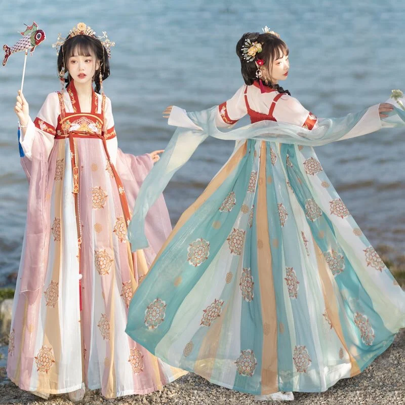 Neuer Stil Han Elements Brusthohes Kleid Chinesischer Frühling und Sommer Hanfu Niedlich für Freundinnen