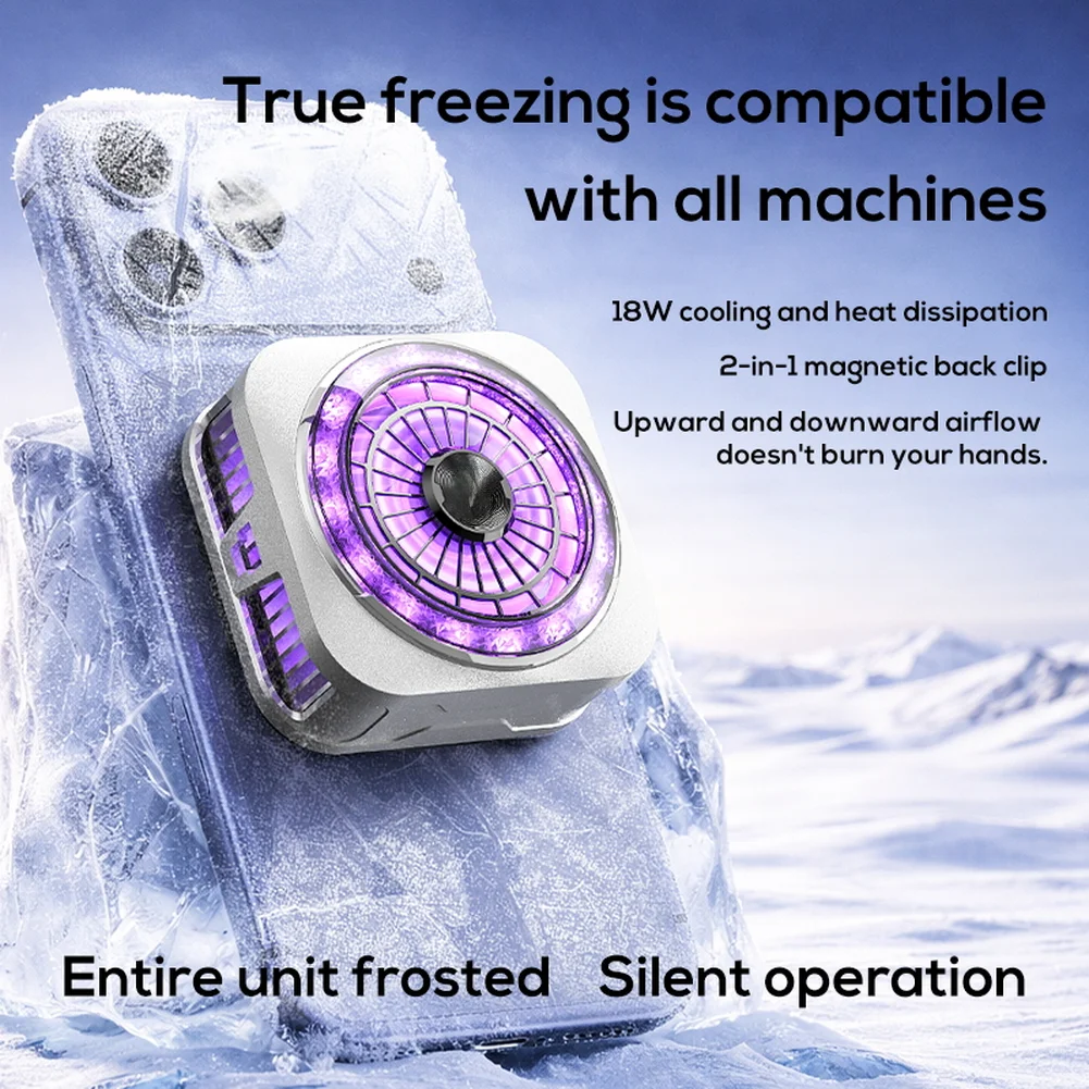 

CX21 Mobile Phone Cooler Silent Magnetic Back Clip Radiator For Gaming Cooling With 18W Power Gaming Cooler Accessories