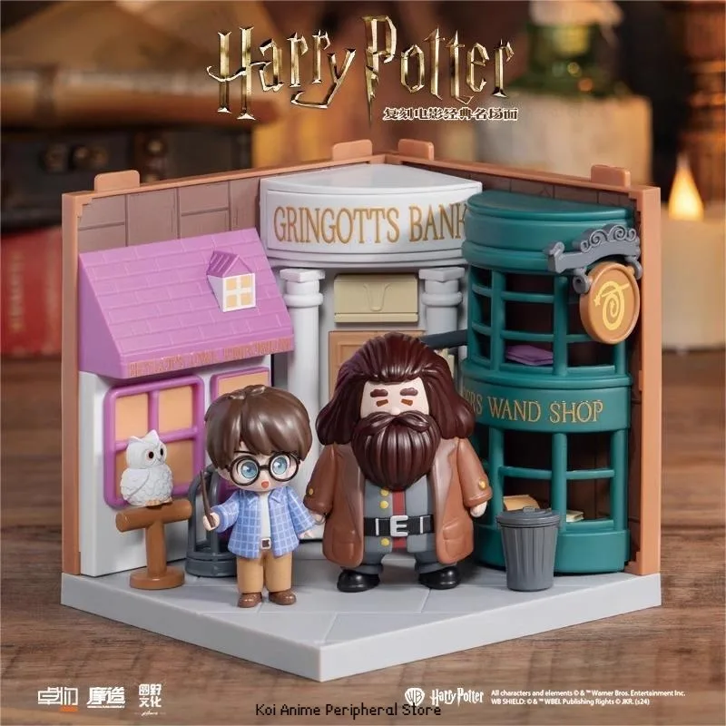 Cabana mágica DIY de Harry Potter auténtica, escena en miniatura, muñeca coleccionable, modelo, adornos de escritorio, regalos de vacaciones para niños