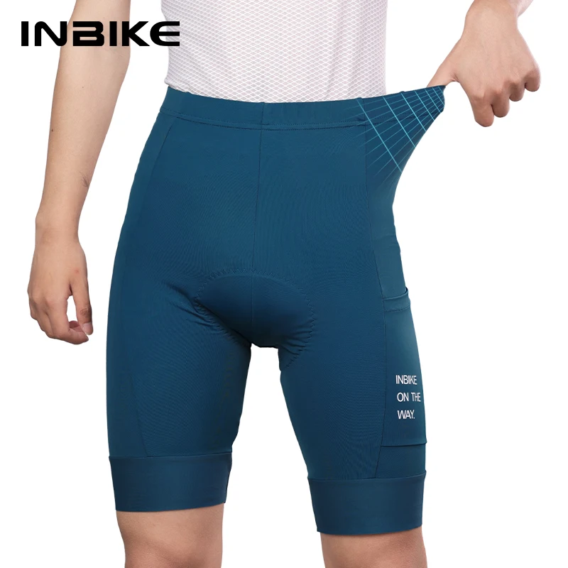 AliExpress INBIKE Summer Cycling Shorts Men Breathable Fabric with Pockets Men's Road Bike Pants Padded MTB Clothing Man for Riding Cycle