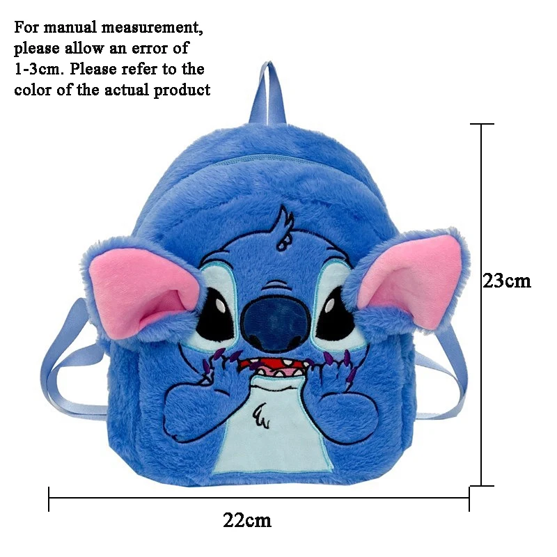 2025 Nieuwe Stitch Pluche Rugzak Cartoon Mode 3d Mini Vrouwen Rugzak Grote Capaciteit Schattige Kinderen Schooltas Hoge kwaliteit