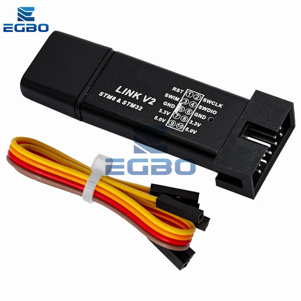 1PCS EGBO 1Set ST LINK Stlink ST-Link V2 미니 STM8 STM32 시뮬레이터 다운로드 프로그래머 프로그래밍 커버 DuPont 케이블
