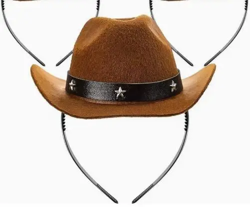 

Cowboy Hat Headband Headbands Costume Headwear Mini Coffee Non-woven Fabric Small