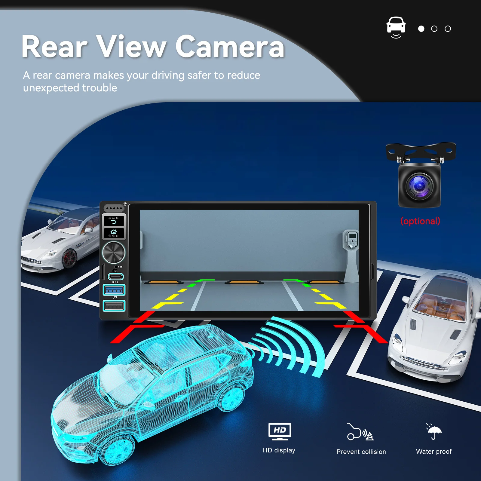 Podofo Android 6,9'' 1 DIN CarPlay Auto-Multimediaplayer Android Auto GPS-Navigation Intelligenter Auto-Player mit Mirror Link – Detail 7