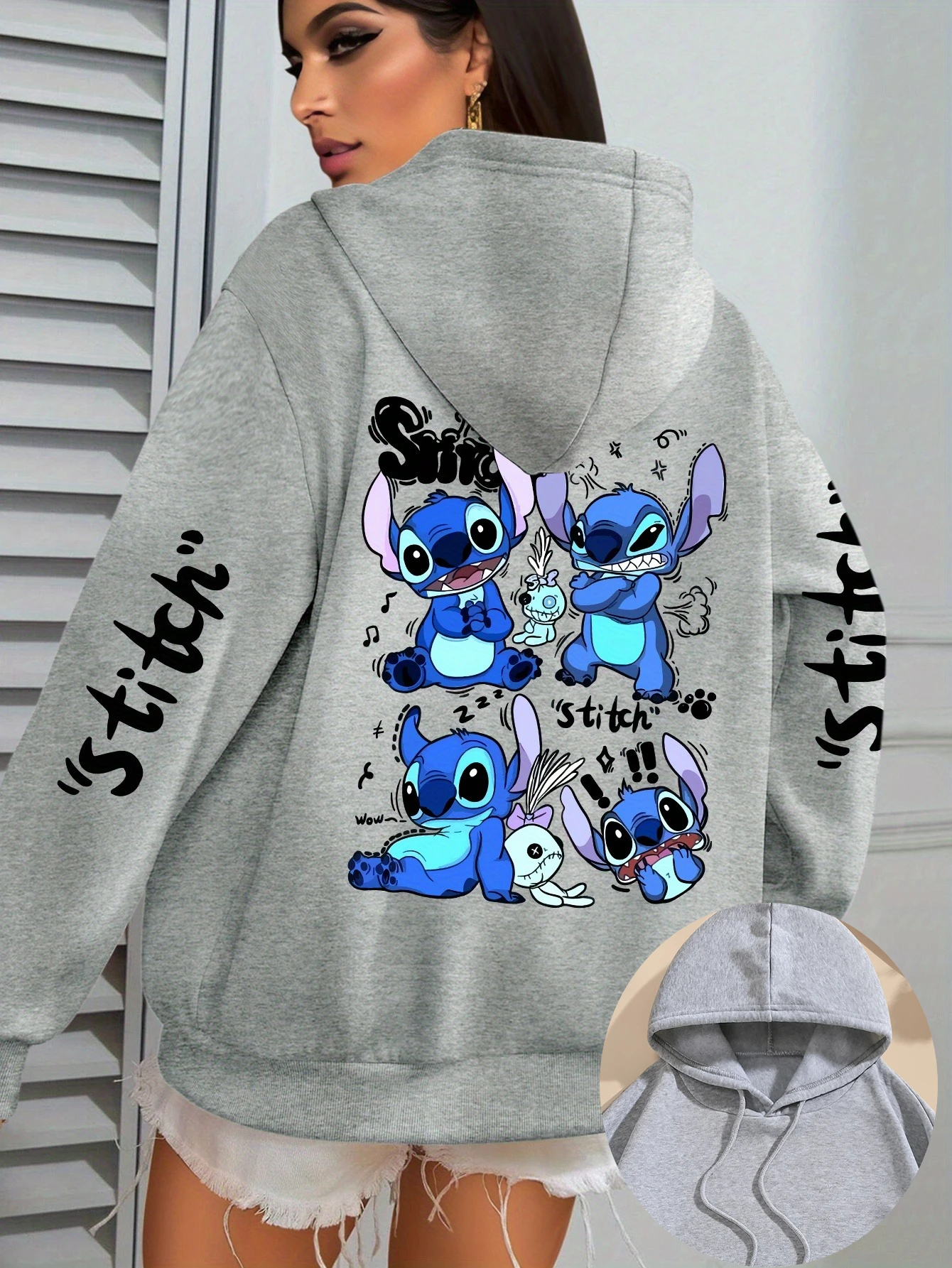 ديزني المرأة غرزة الصوف هوديس الرجال القطن هودي البلوز البلوز الخريف الشتاء المتضخم معاطف ملابس علوية خمر