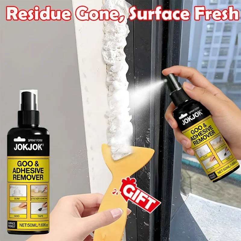 JOKJOK Adhesive Residue Remover Spray Household Sticker Glue Cleaner With Scraper Erase Tape Label Decal Sticky Marks For Glass