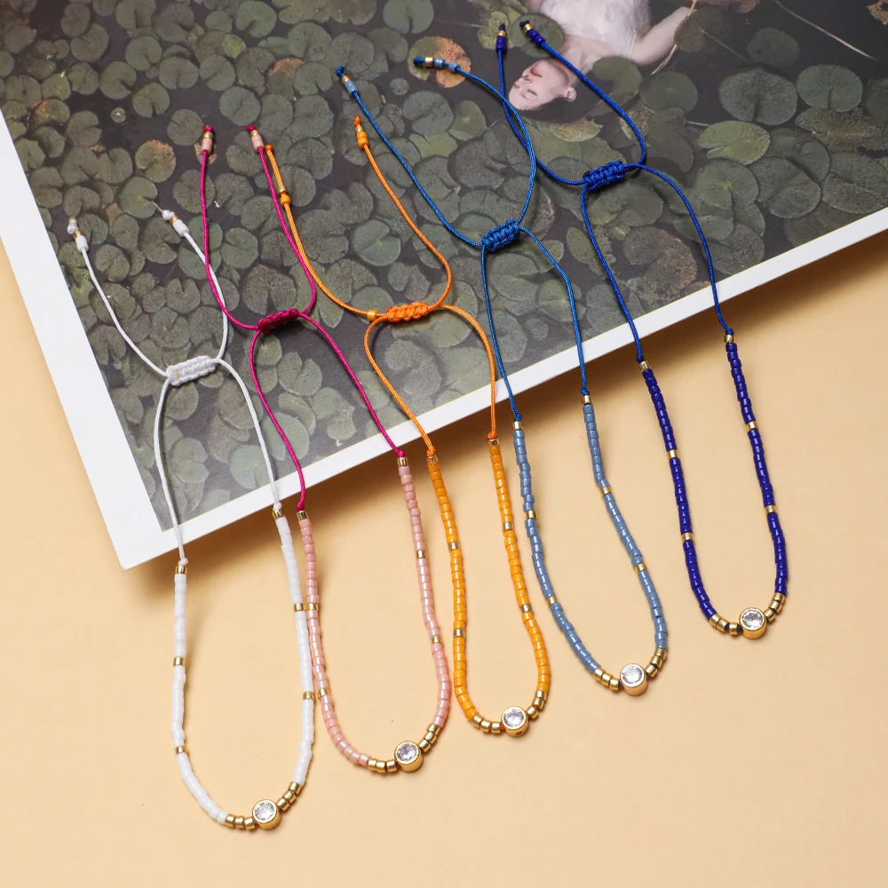 ZMZY śliczne kryształowe koraliki w kolorze malutkie Pulseras Miyuki bransoletka z drobnych koralików biżuteria moda proste bransoletki kobieca delikatna biżuteria — zdjęcie 4