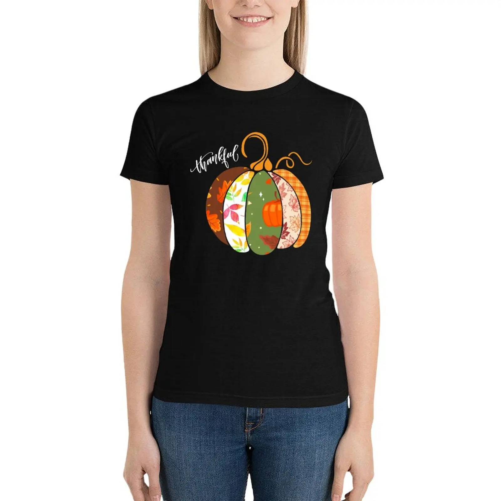 Thankful, Thanksgiving Shirt, Pumpkin Fall & Autumn Shirt T-Shirt oversized anime clothes cute clothes t shirt dress Women