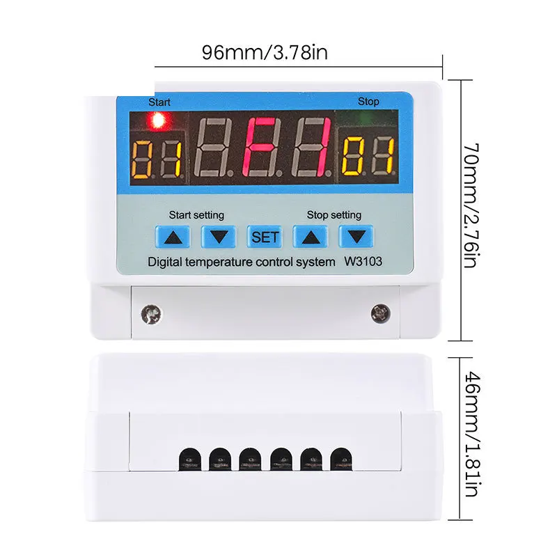 

10PCS W3103 Digital Temperature Controller High Power 10a/30a Fully Automatic Temperature Controller Adjustable Star