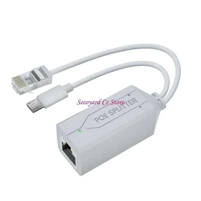 N3UC Slimly Profile Type c Poe Splitter DC40V Step Down Transform For Surveillances Camera Systems Security Camera Setups