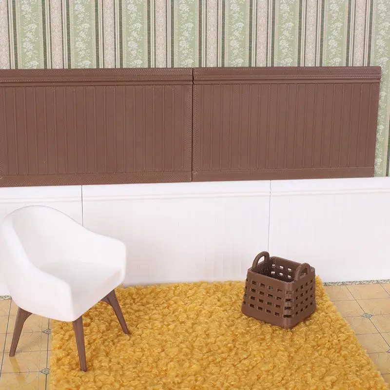 1Pcs 1 12 Dollhouse Wall Skirt Vertical Pattern Simulation Panel Mini Furniture Accessory for Room Decor