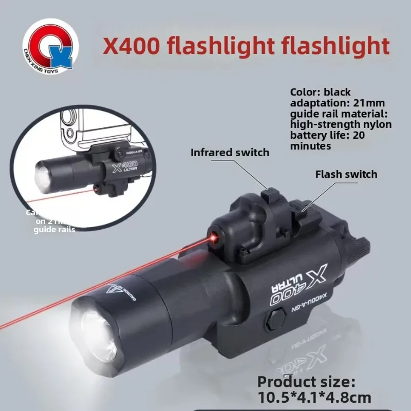 مؤشر ليزر بمصباح يدوي عالي الكثافة X400U: يناسب السكك الحديدية مقاس 20 مم، لعبة بنادق Airsoft والصيد ومطابقات CS والألعاب