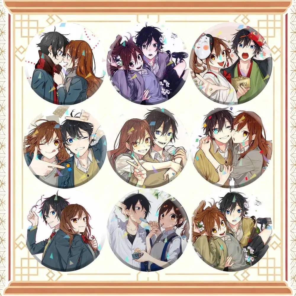 Anime Hori-san to Miyamura-kun  32/44/58mm Handmade Pins Round Brooch Badge Backpacks Clothes Jewelry Gifts