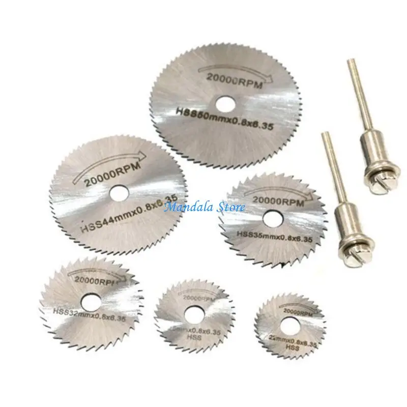 

U2JC 6Pieces HSS Circular Cutting Sawblade Discs with 2Pcs Extension Rods Tool