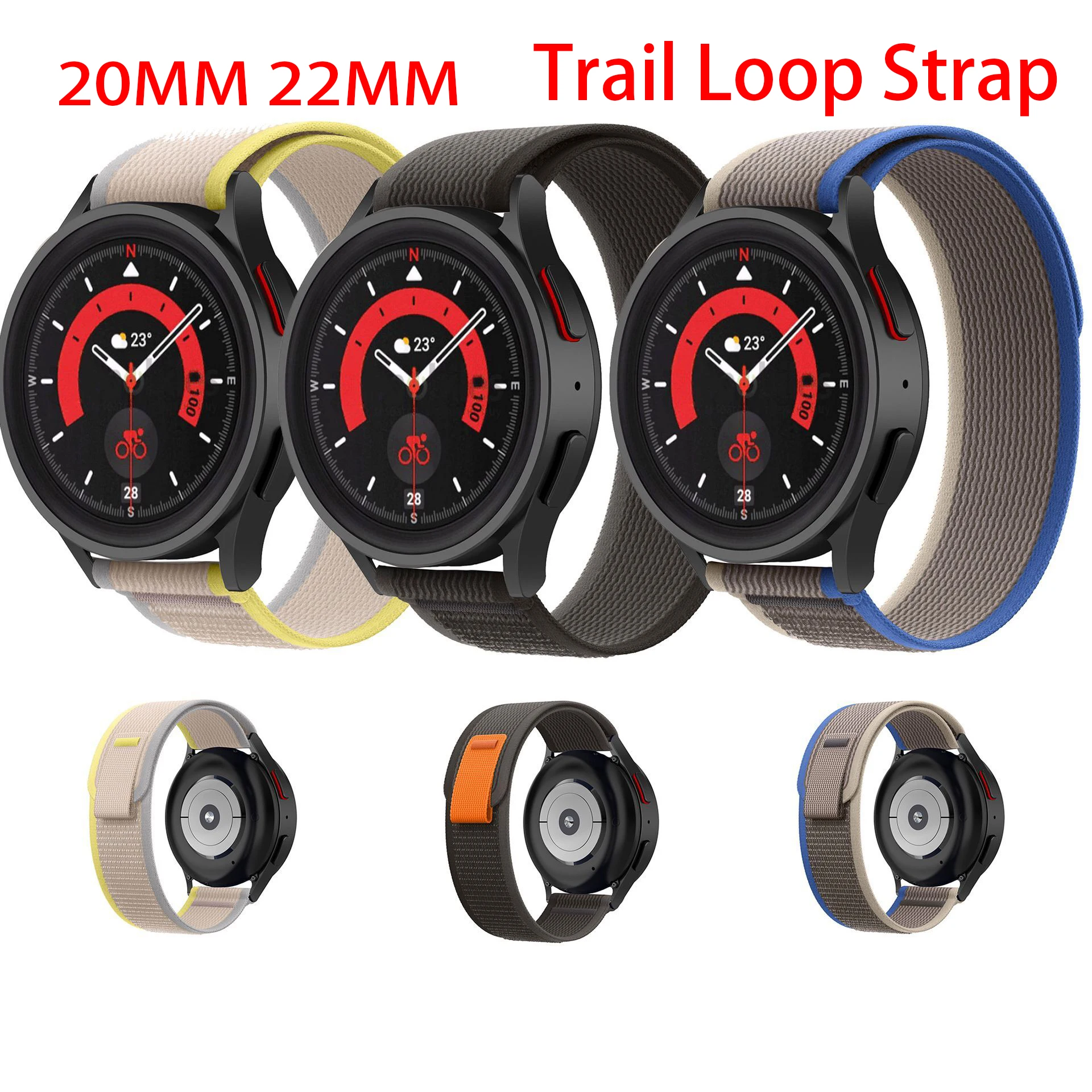 

New Trail loop Strap For Samsung Galaxy watch 5/4Classic/4 44mm/5 pro 45mm/Active 2 20mm/22mm Nylon Bracelet Amazfit GTR 3/3Pro4