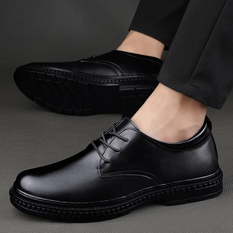

Мужская повседневная деловая обувь премиум-класса, оксфорды из натуральной кожи на шнуровке, удобная официальная офисная одежда ручной работы