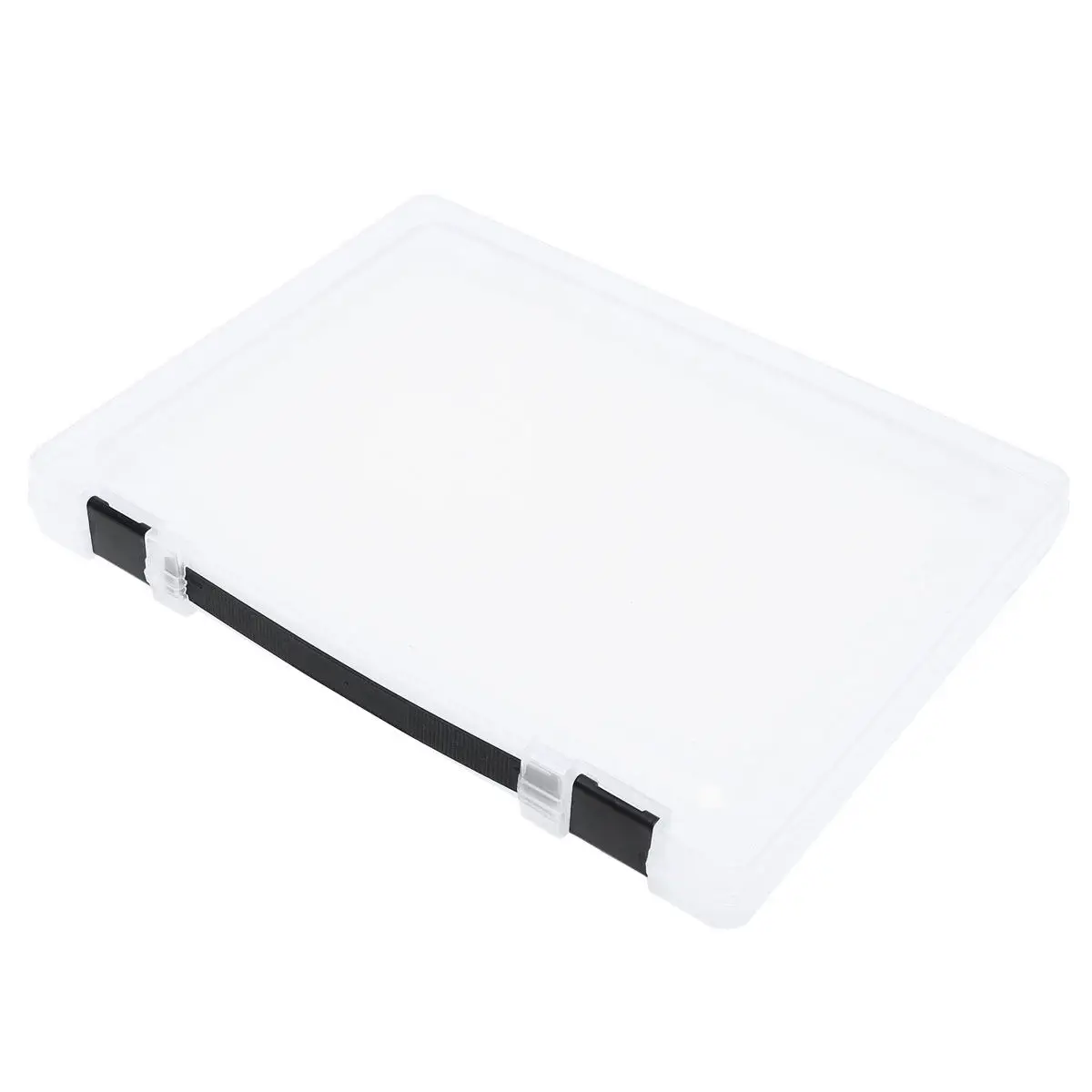 

Transparent Document Storage Box Clear Plastic File Case Portable Paper Filling Holder Black Buckle Stackable Lightweight
