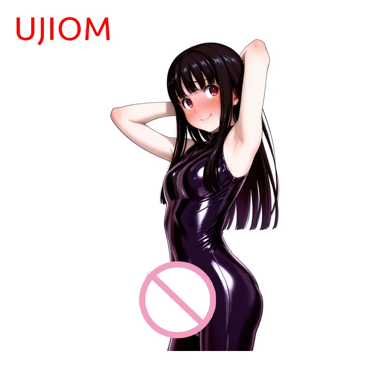 UJIOM Futanari Black Long Straight Anime Picture Design Wall Sticker Hentai Item Funny Bedroom Decal Cool Decoration Chambre