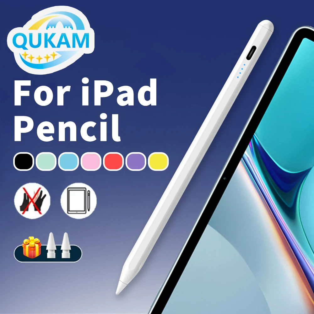 

Новинка 2025 года для Apple Pencil с защитой от ладони, индукция наклона для iPad 7/8/9/10-го поколения Air 3 4 5 Pro 11 12,9 дюйма, стилус Mini 5 6