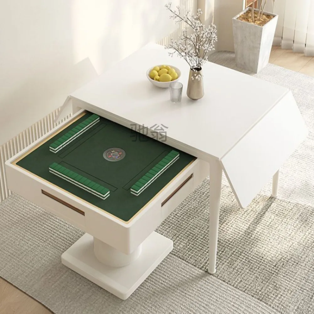 

Yr Mahjong Table and Dining Table Combination Folding and Stretching Machine Rock Plate Household Small Unit Modern Simple Cream