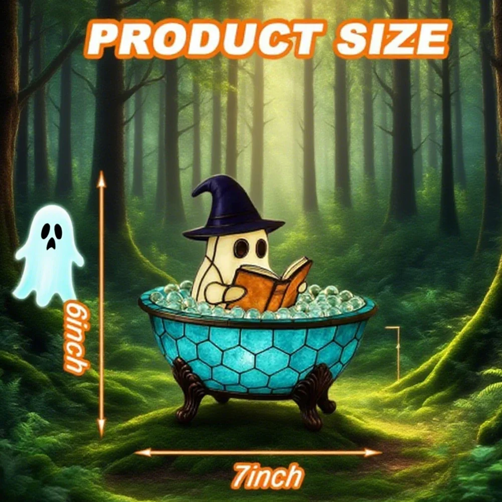 1/2X LED Halloween Ghost Bubble Bath Lamp Kleurveranderende Sfeerlicht Halloween Ghost Nachtlampje Leuke Lamp Halloween Decoraties