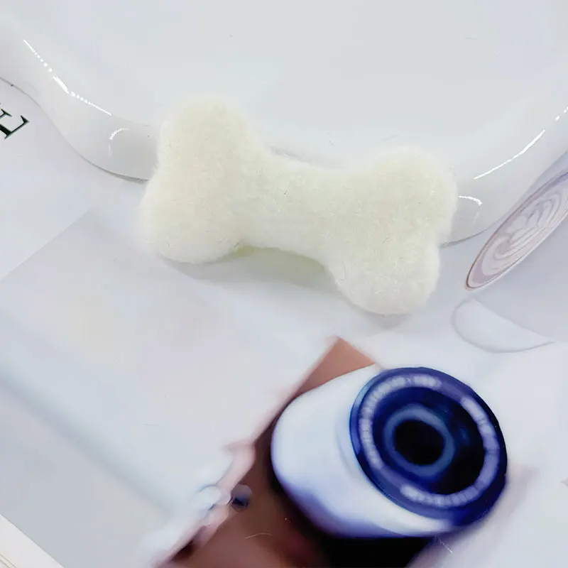 40 Stück, 7 cm, niedliche, beidseitig mit Plüsch gefütterte Hundeknochen-Applikationen zum Aufnähen, ideal für DIY-Broschen, Haarspangen, Accessoires, Puppenkleidung und als dekorative Aufnäher. – Detail 3
