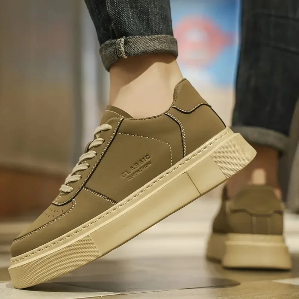 الأبيض الصيف مجلس حذاء كاجوال للرجال موضة أحذية رياضية رجل مقاومة للاهتراء في الهواء الطلق الراحة الدانتيل موجزة نمط الكلاسيكية الترفيه #6