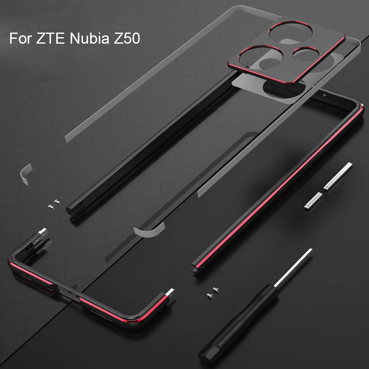 

Bumper Case For ZTE Nubia Z50 Aluminum metal Frame Slim Cover phone case+ carmera Protector Nubia Z50 Bumper Shell Capa