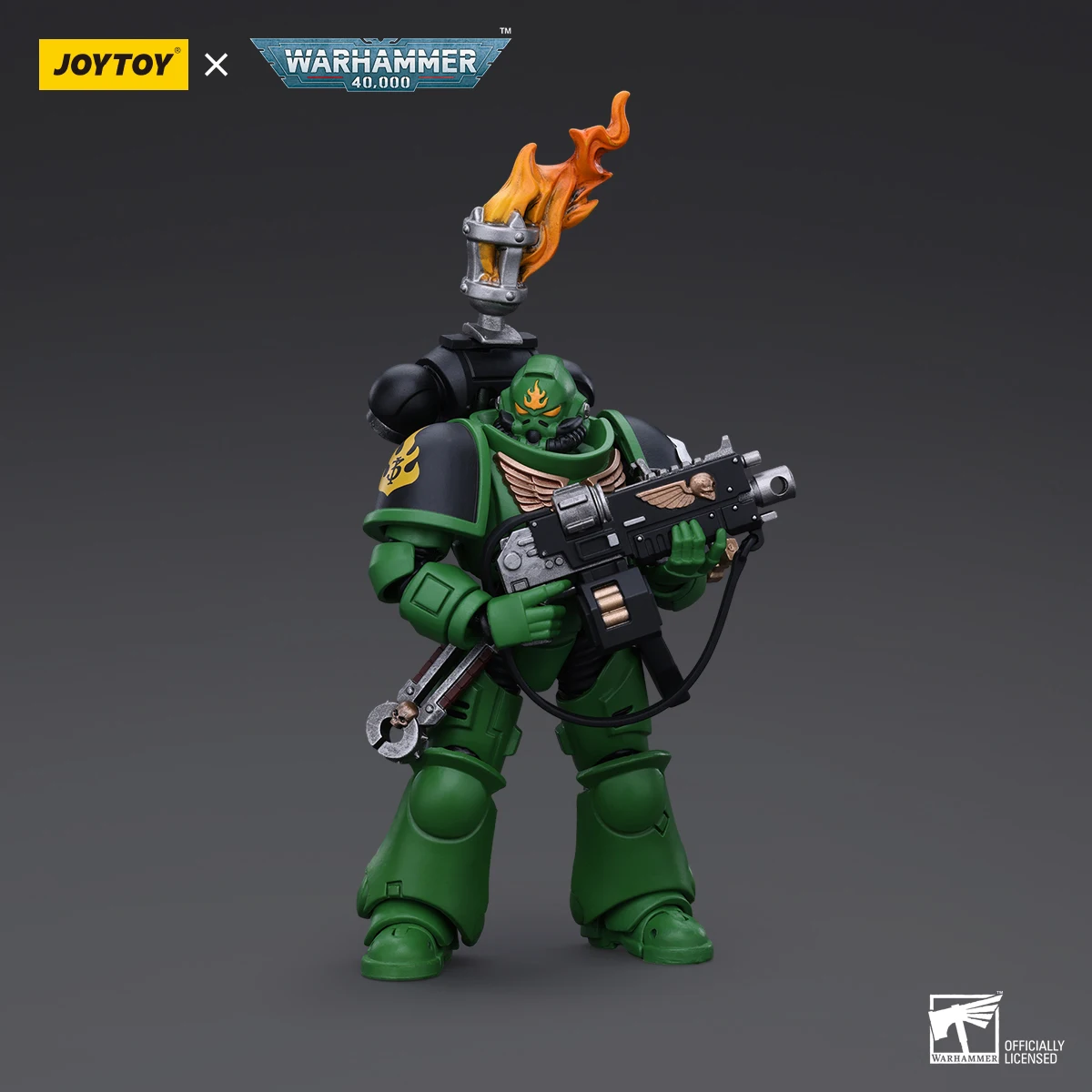 JOYTOY 1/18 Action Figure 40K Salamanders Intercessors Sergeant Tsek'gan 1:18 Anime Military Model Mecha Toy Collection Ornament