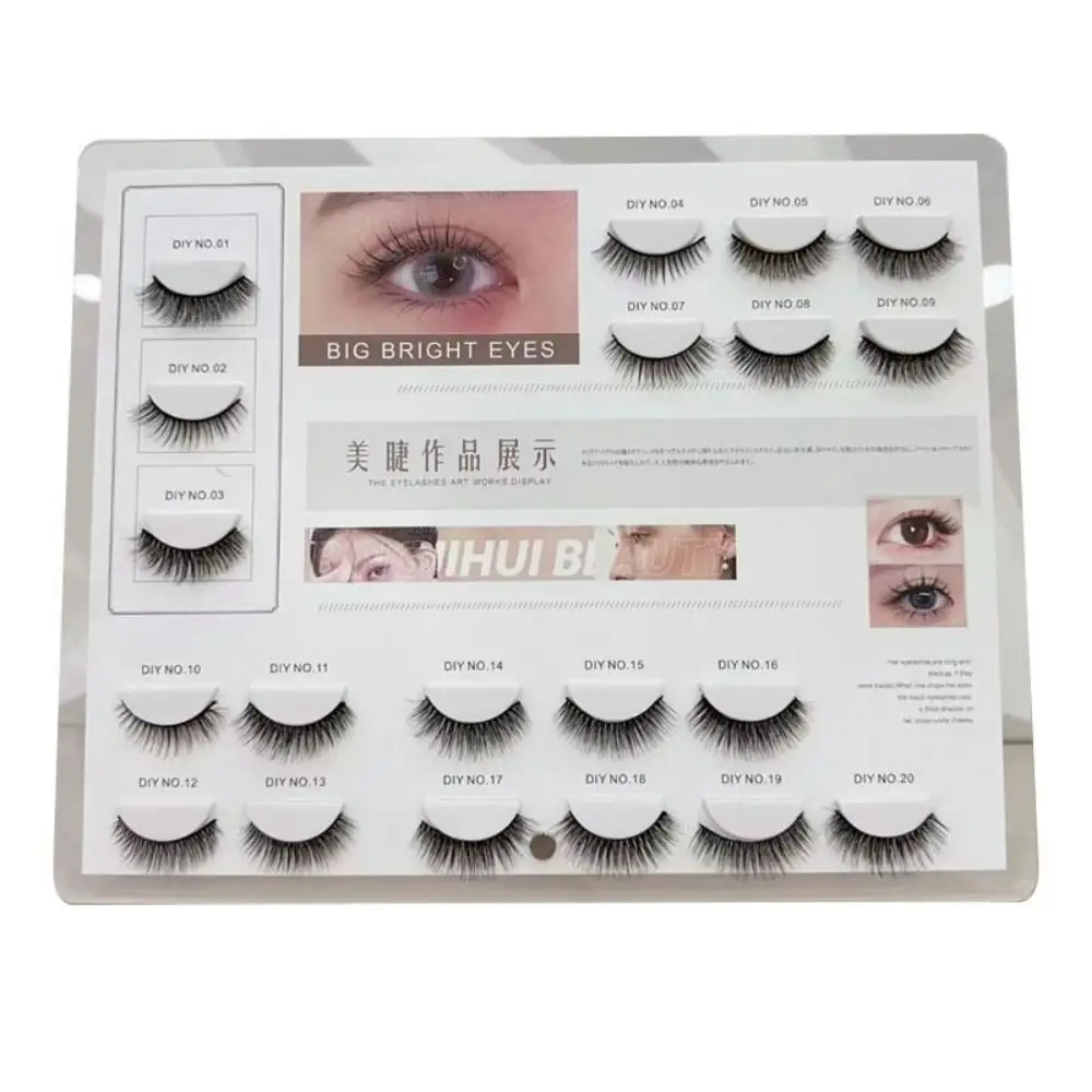 Detachable False Eyelashes Display Stand 10/12/16/20 Grids Metal Stand Acrylic Lash Holder Waterproof Dust-proof Eye Lash Plate