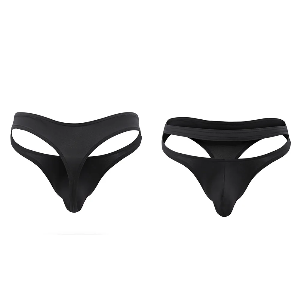 

Мужские однотонные открытые сексуальные U-образные выпуклые трусы-мешочки, эластичное нижнее белье, дышащие стринги с низкой посадкой