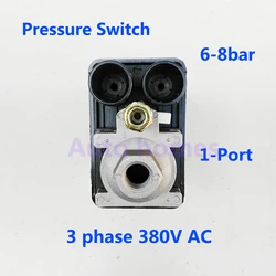 High Quality 3 Phase 1-port Air Compressor Pressure Switch Control Valve 175psi 10bar 380V 20A 6-8bar
