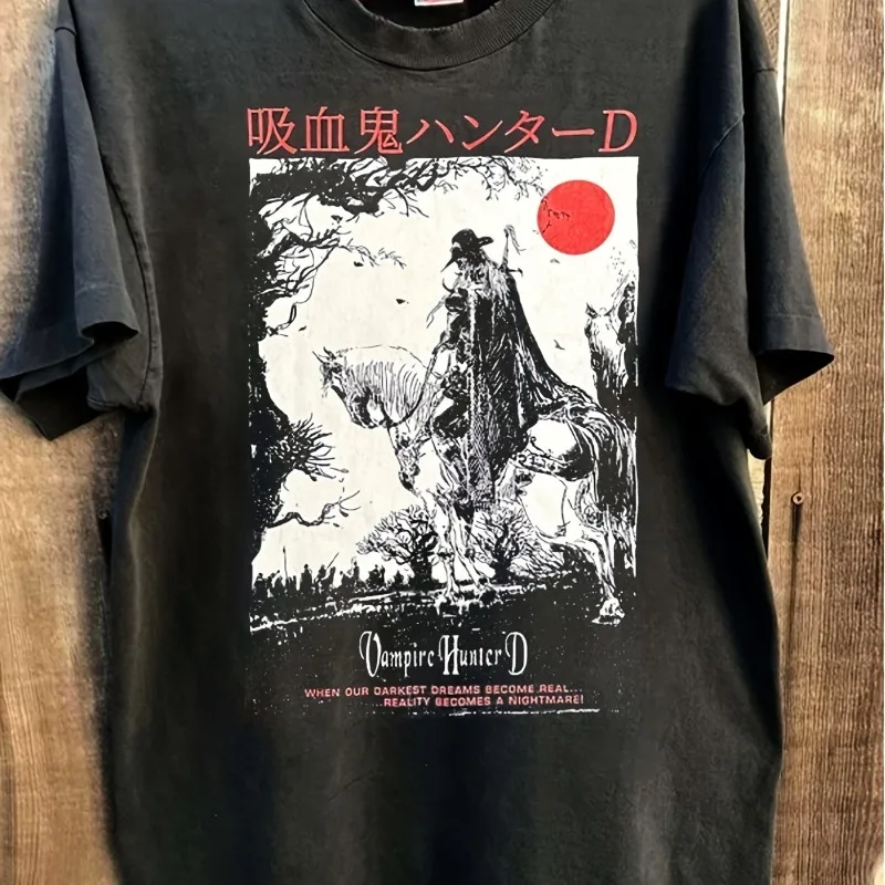 Men's Vampire Hunter D Manga Men's T-shirt Summer New Product Men's and Women's Fashion T-shirt