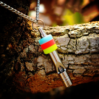 Titanium Alloy Whistle Tri-color Luminous Outdoor Survival EDC High Pitch Whistle Carry Necklace Charm